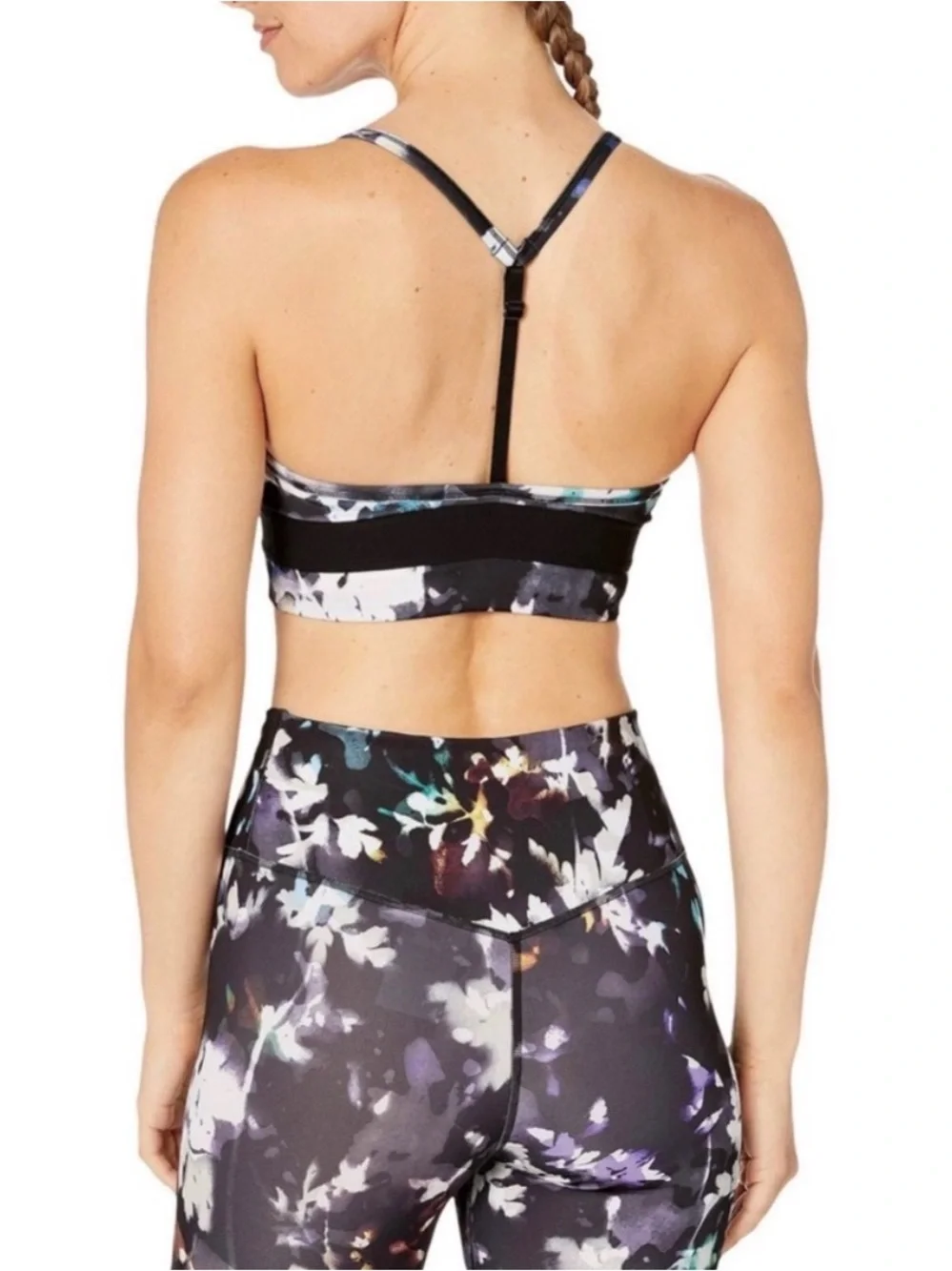 Nike Women's Indy Floral Set Leggings And Bra in Gunsmoke SET(2)